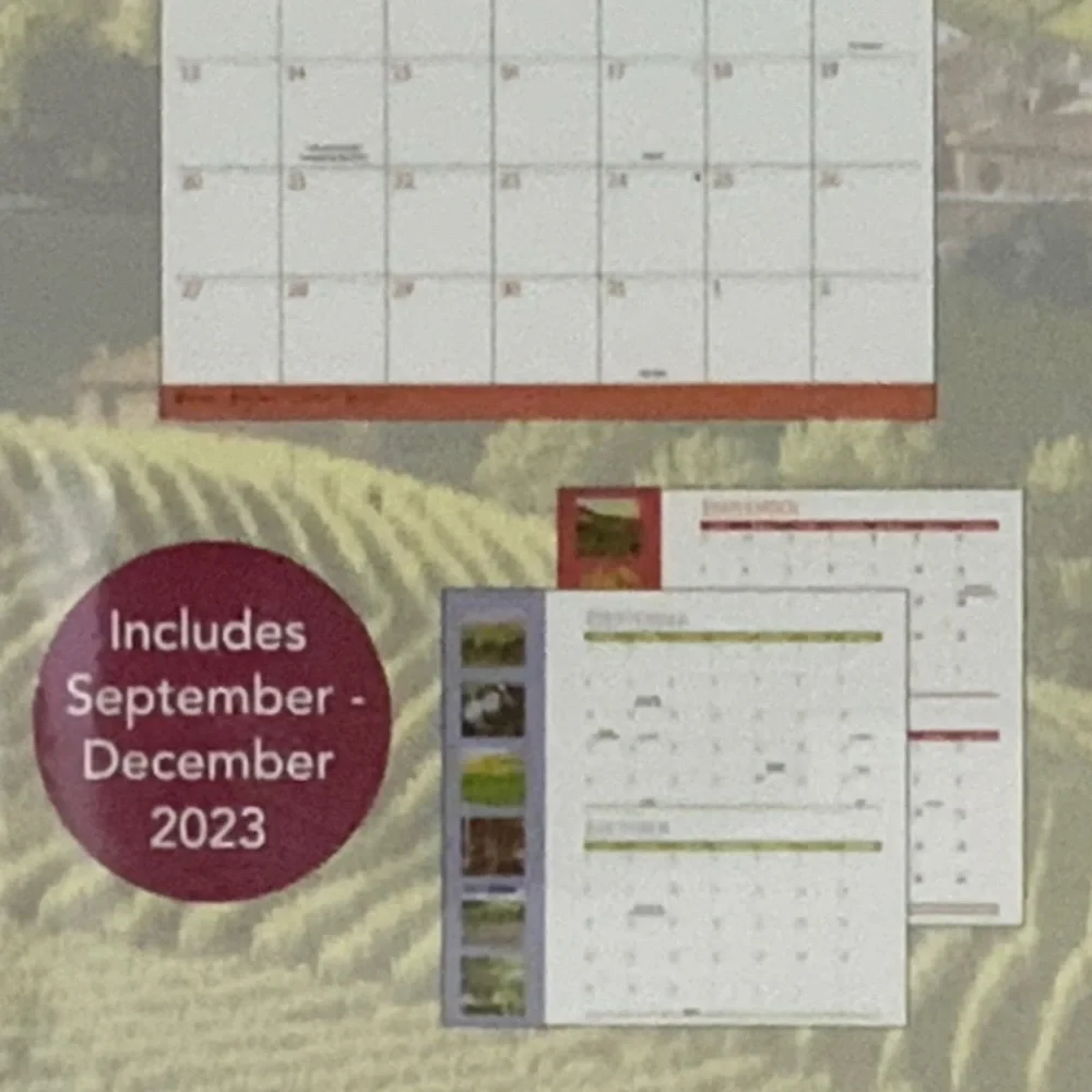 Calendar 2024 Wine Country 16 Month Wall Calendar Organizer Full Size 12 X 22 in